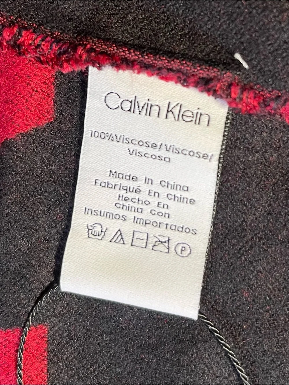 Calvin Klein Red and Black Logo Throw